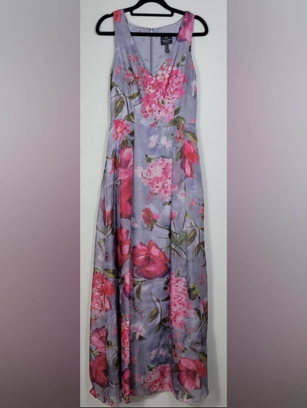 Adrianna Papell Floral Sequin Formal Gown Size 2